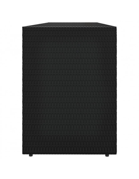 Mobile Portaoggetti da Giardino Nero 198x55,5x80 cm Polyrattan