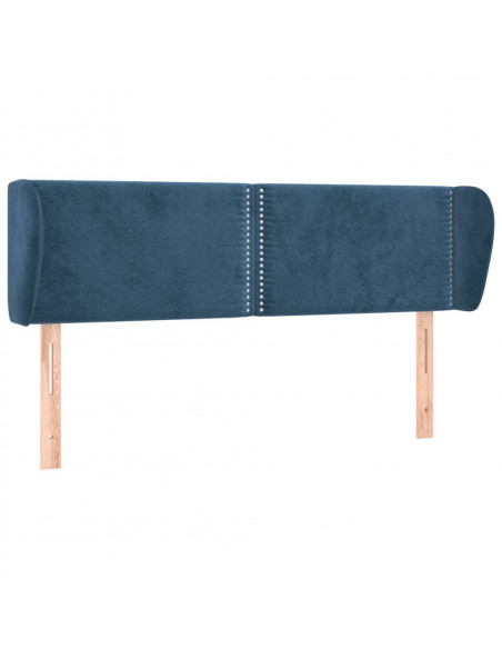 Testiera ad Orecchio Blu Scuro 147x23x78/88 cm in Velluto