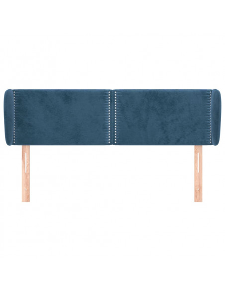 Testiera ad Orecchio Blu Scuro 147x23x78/88 cm in Velluto