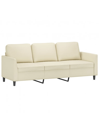 Set di Divani 3 pz con Cuscini crema in Similpelle