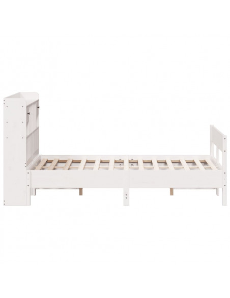 Letto Libreria senza Materasso Bianco 160x200 cm Legno di Pino