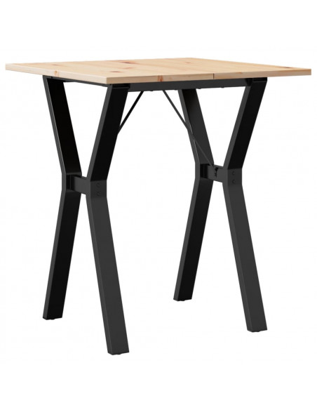 Tavolo da Pranzo Telaio a Y 70x70x75 cm Legno Pino e Acciaio