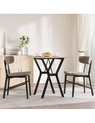 Tavolo da Pranzo Telaio a Y 70x70x75 cm Massello Pino e Ghisa