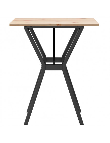 Tavolo da Pranzo Telaio a Y 70x70x75 cm Legno Pino e Acciaio