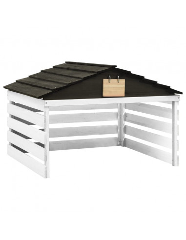 Casetta per Tosaerba Robotizzato Nero e Bianco 78x74x54cm Abete