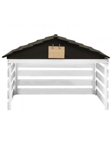 Casetta per Tosaerba Robotizzato Nero e Bianco 78x74x54cm Abete