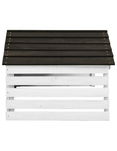 Casetta per Tosaerba Robotizzato Nero e Bianco 78x74x54cm Abete