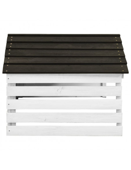 Casetta per Tosaerba Robotizzato Nero e Bianco 78x74x54cm Abete