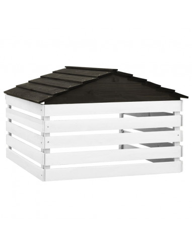 Casetta per Tosaerba Robotizzato Nero e Bianco 78x74x54cm Abete