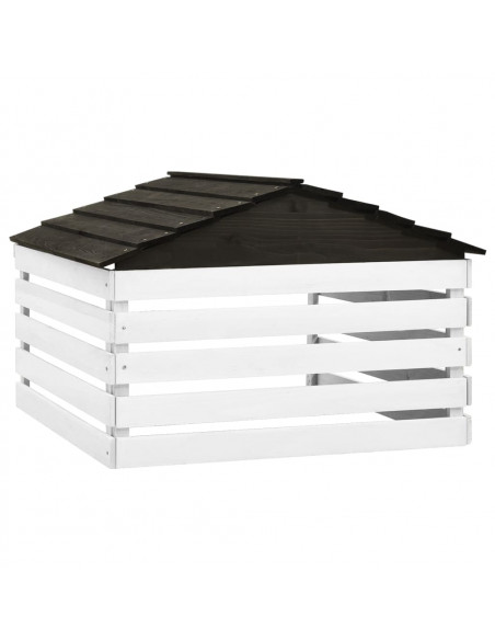 Casetta per Tosaerba Robotizzato Nero e Bianco 78x74x54cm Abete