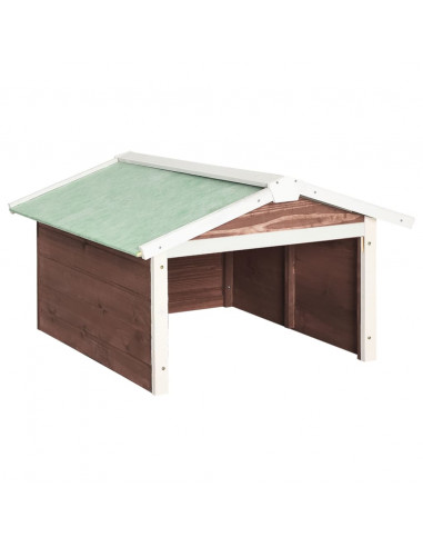 Casetta per Tosaerba Robotizzato 72x87x50 cm Mocca Bianca Abete