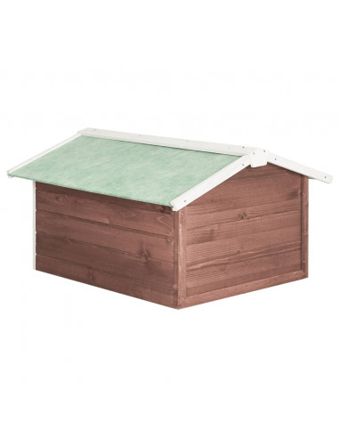 Casetta per Tosaerba Robotizzato 72x87x50 cm Mocca Bianca Abete