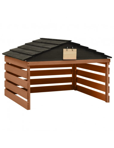 Casetta per Tosaerba Robotizzato Nero Marrone 78x74x54 cm Abete