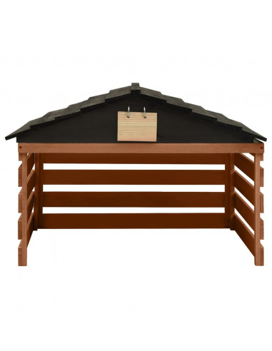 Casetta per Tosaerba Robotizzato Nero Marrone 78x74x54 cm Abete