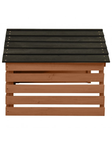 Casetta per Tosaerba Robotizzato Nero Marrone 78x74x54 cm Abete