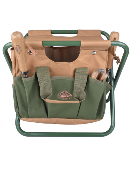 Esschert Design Borsa per Attrezzi da Giardino e Sgabello GT01