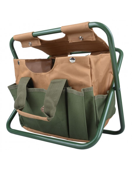 Esschert Design Borsa per Attrezzi da Giardino e Sgabello GT01