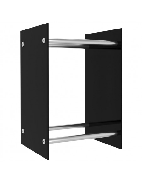 Porta Legna Nero 40x35x60 cm in Vetro
