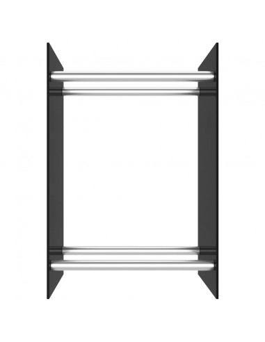 Porta Legna Nero 40x35x60 cm in Vetro