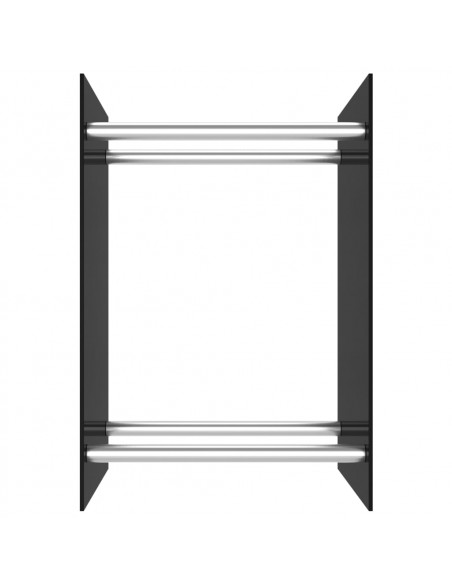 Porta Legna Nero 40x35x60 cm in Vetro