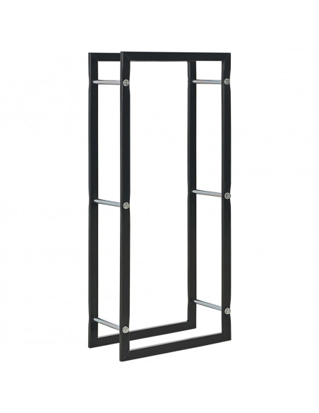 Rastrelliera per Legna da Ardere Nera 30x35x81 cm in Acciaio