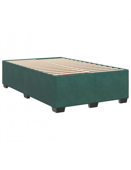 Giroletto a Molle con Materasso Verde Scuro 120x190 cm Velluto