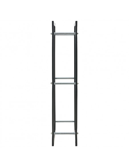 Rastrelliera per Legna da Ardere Nera 30x35x81 cm in Acciaio