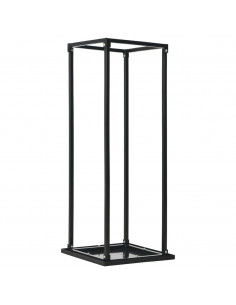 Rastrelliera per Legna da Ardere Base Nera 37x37x113cm Acciaio 2