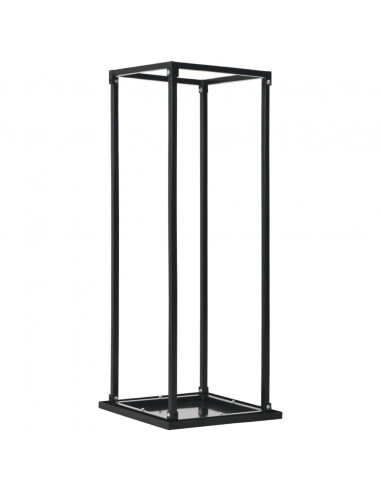 Rastrelliera per Legna da Ardere Base Nera 37x37x113cm Acciaio