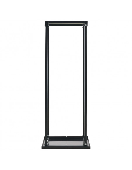 Rastrelliera per Legna da Ardere Base Nera 37x37x113cm Acciaio
