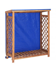 Rimessa per Legna da Ardere 105x38x115 cm in Massello di Acacia 2