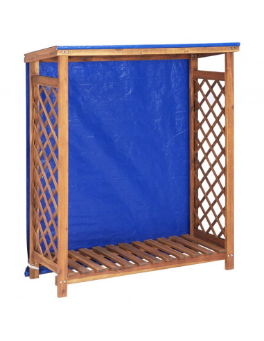 Rimessa per Legna da Ardere 105x38x115 cm in Massello di Acacia