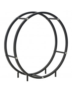 Rastrelliera per Legna da Ardere Nera 70x20x70 cm in Acciaio 2