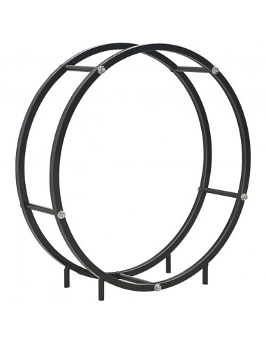 Rastrelliera per Legna da Ardere Nera 70x20x70 cm in Acciaio