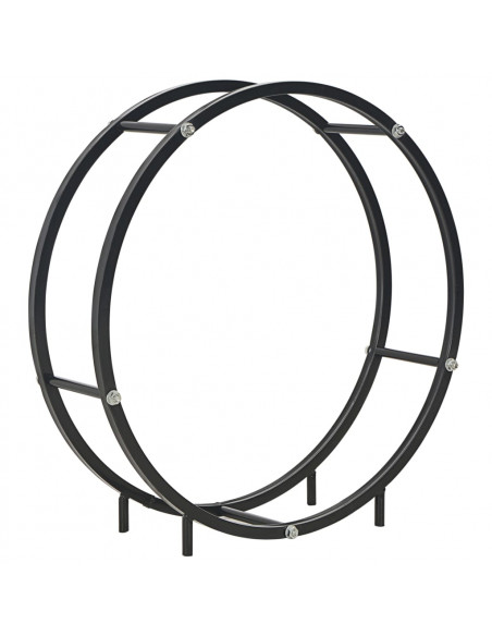 Rastrelliera per Legna da Ardere Nera 70x20x70 cm in Acciaio