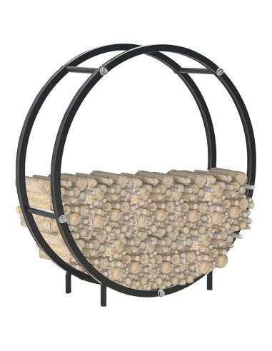 Rastrelliera per Legna da Ardere Nera 70x20x70 cm in Acciaio