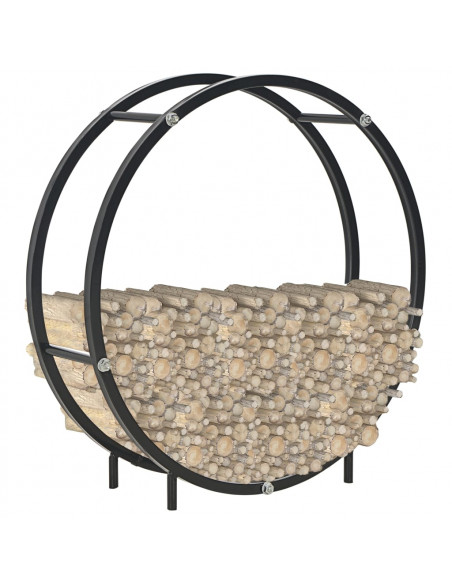 Rastrelliera per Legna da Ardere Nera 70x20x70 cm in Acciaio