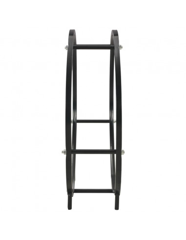 Rastrelliera per Legna da Ardere Nera 70x20x70 cm in Acciaio