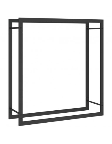 Portalegna Nero Opaco 80x28x86 cm in Acciaio