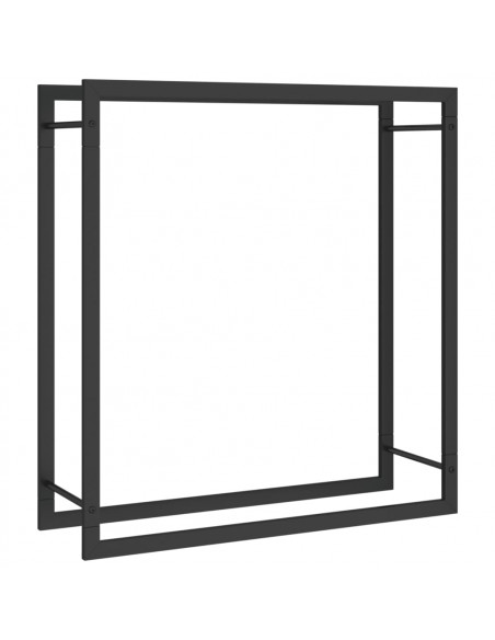 Portalegna Nero Opaco 80x28x86 cm in Acciaio