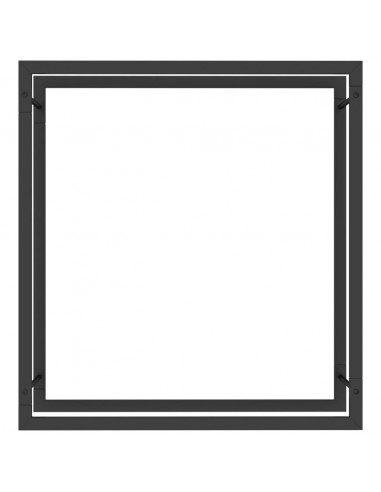 Portalegna Nero Opaco 80x28x86 cm in Acciaio