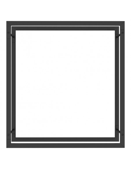 Portalegna Nero Opaco 80x28x86 cm in Acciaio