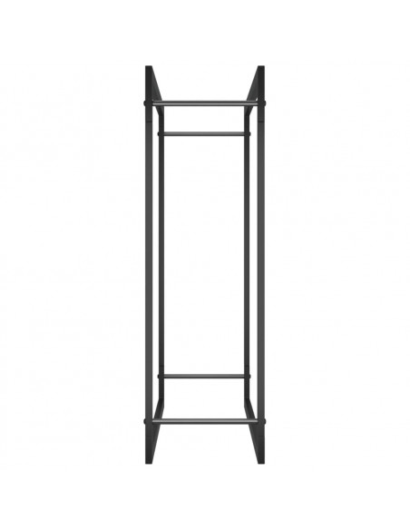 Portalegna Nero Opaco 80x28x86 cm in Acciaio