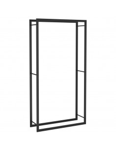 Portalegna Nero Opaco 80x28x154 cm in Acciaio 2