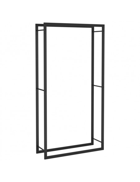 Portalegna Nero Opaco 80x28x154 cm in Acciaio
