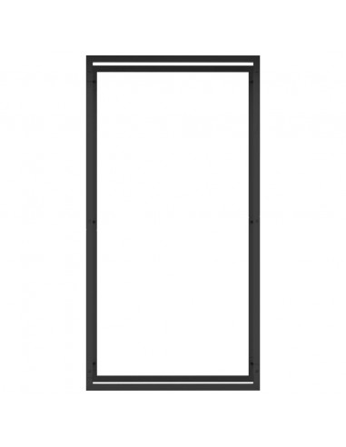 Portalegna Nero Opaco 80x28x154 cm in Acciaio