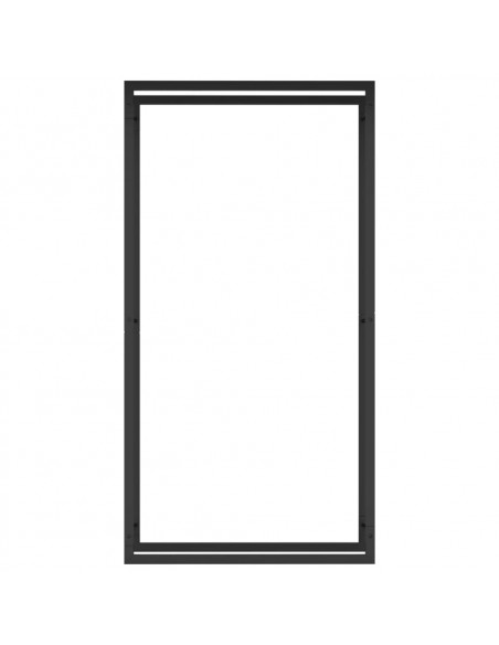 Portalegna Nero Opaco 80x28x154 cm in Acciaio