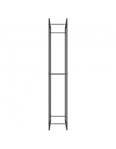 Portalegna Nero Opaco 80x28x154 cm in Acciaio