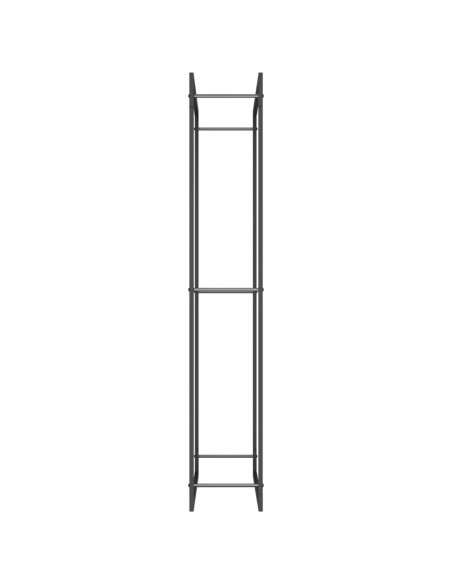 Portalegna Nero Opaco 80x28x154 cm in Acciaio