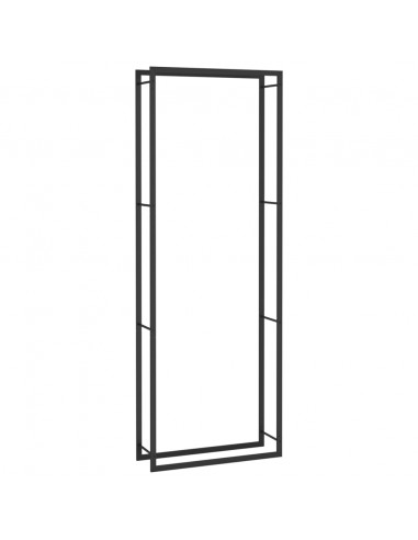 Portalegna Nero Opaco 80x28x222 cm in Acciaio